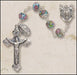 Glass Hand-Painted Lock-Link Rosary - Aqua The Roman Catholic Store 