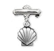 Sterling Silver Baby Holy Baptism Shell Medal on a Bar Pin HMH 