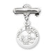 Sterling Silver Baby Holy Baptism Round Medal on a Bar Pin HMH 
