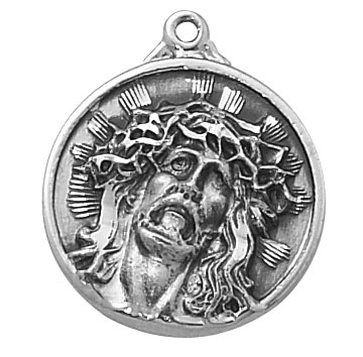 Creed Sterling Silver  Ecco Homo Medal with 18 Inch Chain