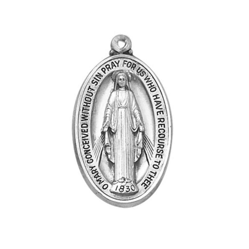 Miraculous Medal with 18 Inch Chain The Roman Catholic Store 