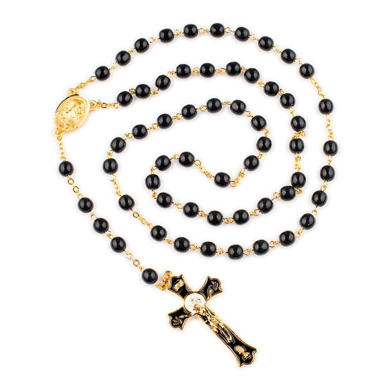 Black Glass Rosary