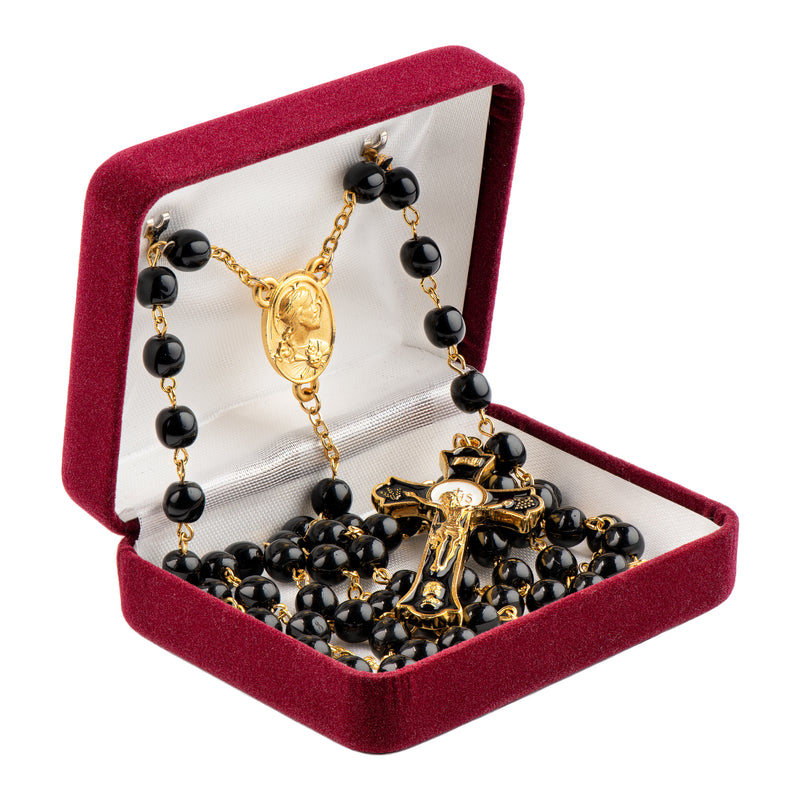 Black Glass Rosary