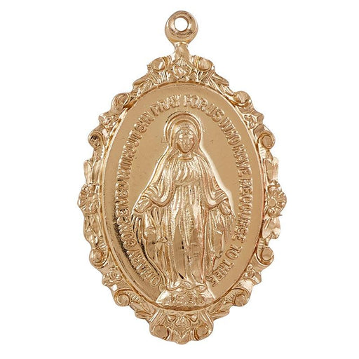 24KT Gold Plated Miraculous Medal Jewelry Christian Brands Catholic 