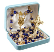 Colbat Blue Vintage Rosary with 8mm Beads Rosary HMH 