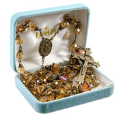 Topaz Brass Antique Rosary with 8 mm Beads Rosary HMH 