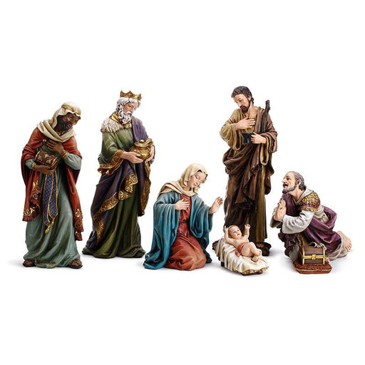 7 Piece Hand Painted Nativity Set Statue Christian Brands Catholic 