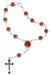 Red Enameled Auto Rosary Carded Rosary McVan 