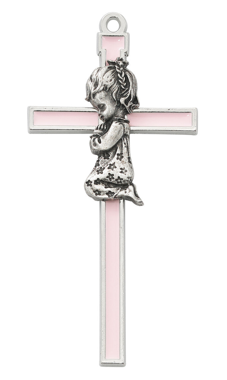 5" Pink Epoxy Girl Cross Wall Cross Mcvan 