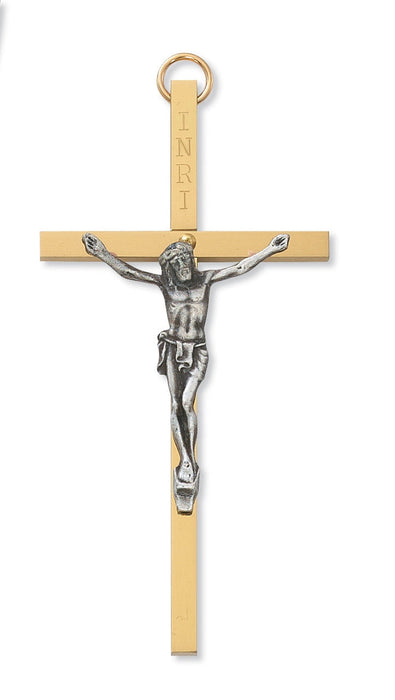 4" Brass Crucifix Boxed Rosary McVan 