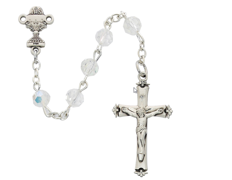 First Communion Crystal Rosary Rosary Christian Brands Catholic 