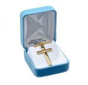 Gold Over Sterling Silver High Polished Cross Necklace Cross Necklace HMH 