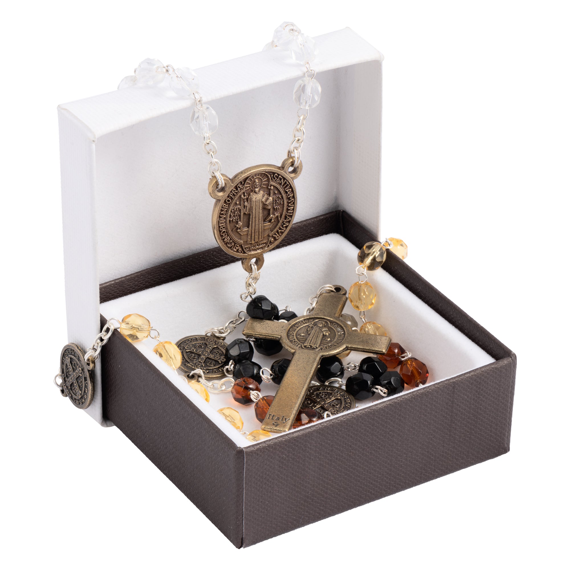 Italian Glass Bead Saint Benedict Rosary Rosary The Roman Catholic Store 