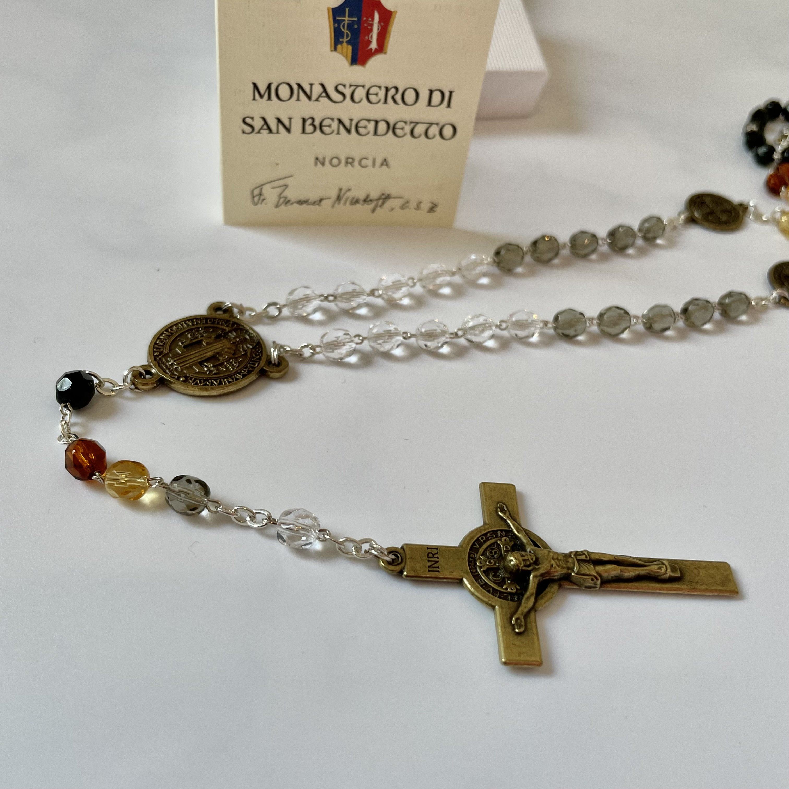 Italian Glass Bead Saint Benedict Rosary Rosary Hirten 