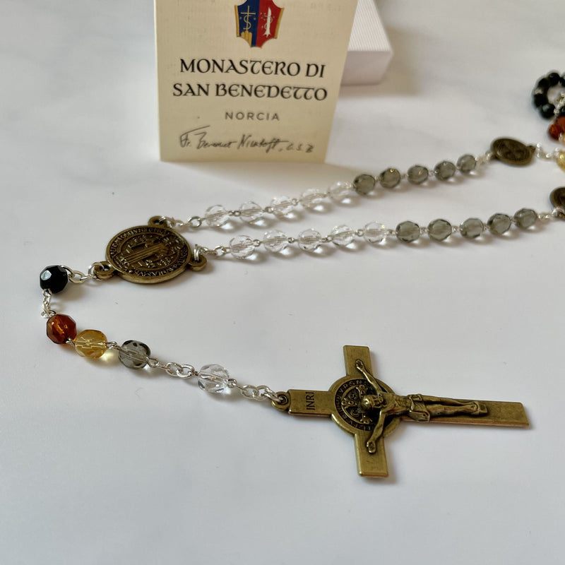 Italian Glass Bead Saint Benedict Rosary Rosary Hirten 